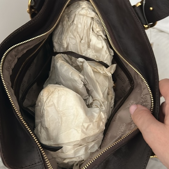 Vintage Michael Kors, leather chocolate brown with gold studs comes with duster - Picture 4 of 9